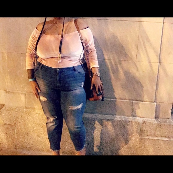 Boohoo Plus Tops - Off the shoulder velvet bodysuit